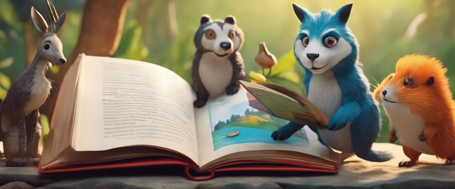 Child reading a colorful book