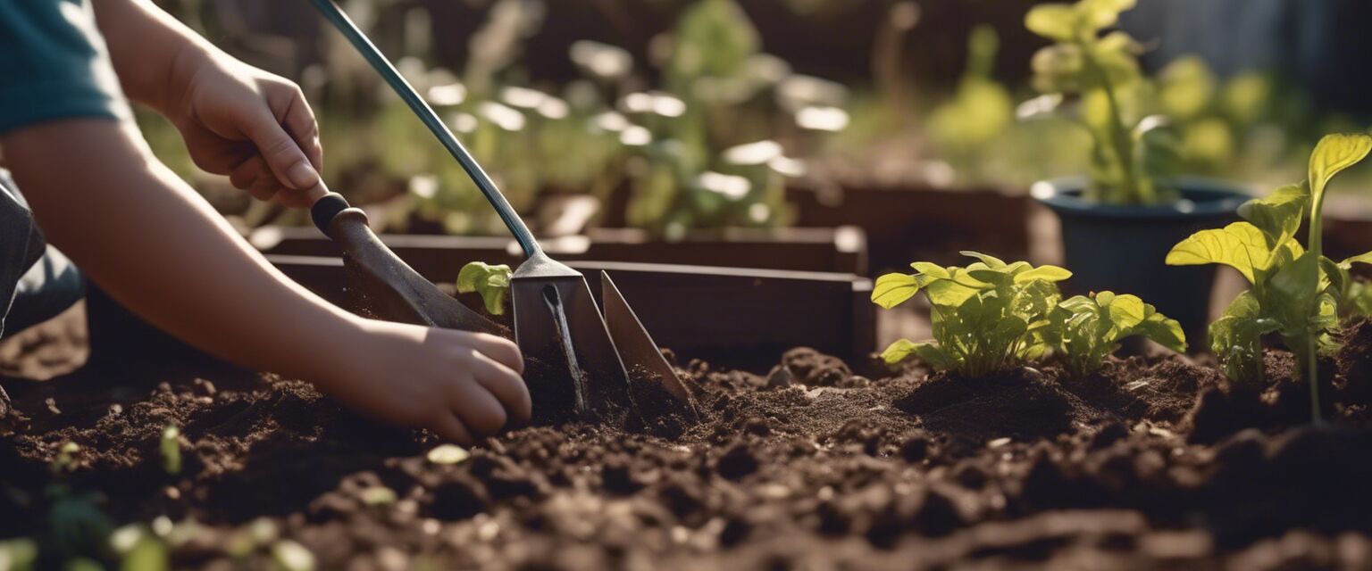 Children gardening
